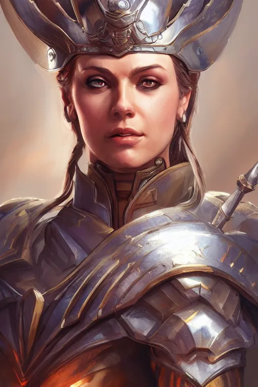 Image similar to amazon valkyrie athena, d & d, fantasy, portrait, highly detailed, headshot, digital painting, trending on artstation, concept art, sharp focus, illustration, art by artgerm and greg rutkowski and magali villeneuve