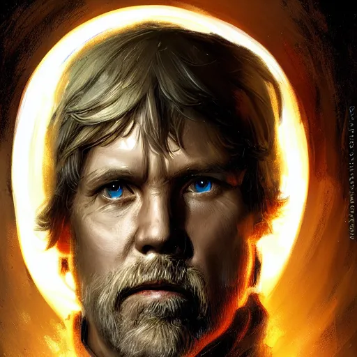 Image similar to portrait of a man by Greg Rutkowski, Commander Luke Skywalker from Star Wars Expanded Universe, he is about 60 years old, beard, wearing tactical gear of the Galactic Alliance, highly detailed portrait, digital painting, artstation, concept art, smooth, sharp foccus ilustration, Artstation HQ