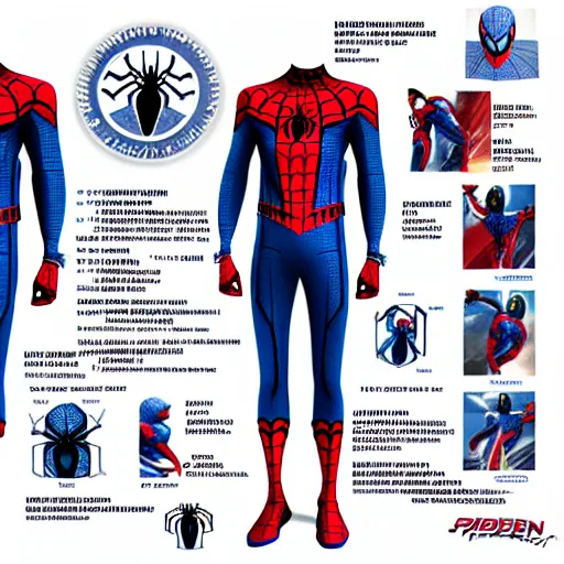 Prompt: spiderman homecoming suit blueprints!!