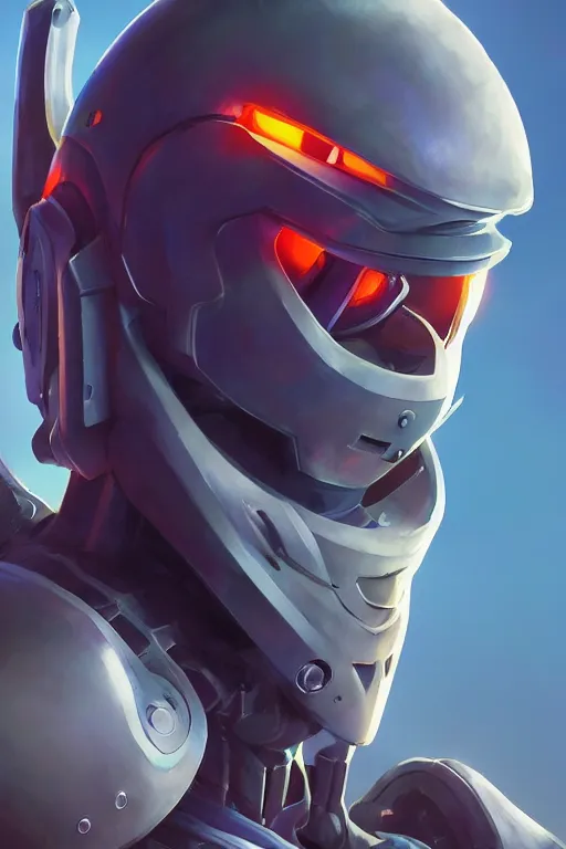 Image similar to epic mask helmet robot ninja portrait stylized as fornite style game design fanart by concept artist gervasio canda, behance hd by jesper ejsing, by rhads, makoto shinkai and lois van baarle, ilya kuvshinov, rossdraws global illumination radiating a glowing aura global illumination ray tracing hdr render in unreal engine 5