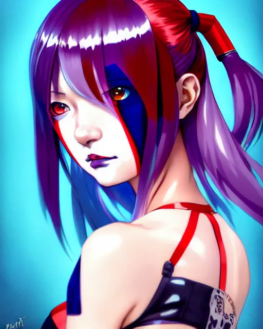 Prompt: portrait Anime girl as harley-quinn cute-fine-face, pretty face, realistic shaded Perfect face, fine details. Anime. realistic shaded lighting by Ilya Kuvshinov katsuhiro otomo ghost-in-the-shell, magali villeneuve, artgerm, rutkowski, WLOP Jeremy Lipkin and Giuseppe Dangelico Pino and Michael Garmash and Rob Rey Suicide Squad