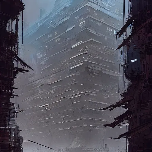 Prompt: an incredible mega structure by ian mcque