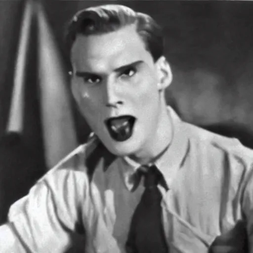 Prompt: jerma in a 1 9 4 0 s horror movie