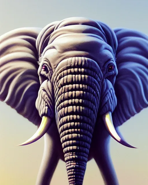 Image similar to highly detailed vfx portrait of a character of a elephant monster stephen bliss, chalk, unrealengine, greg rutkowski, loish, rhads, beeple, chalk, makoto shinkai and lois van baarle, ilya kuvshinov, rossdraws, tom bagshaw, basil gogos