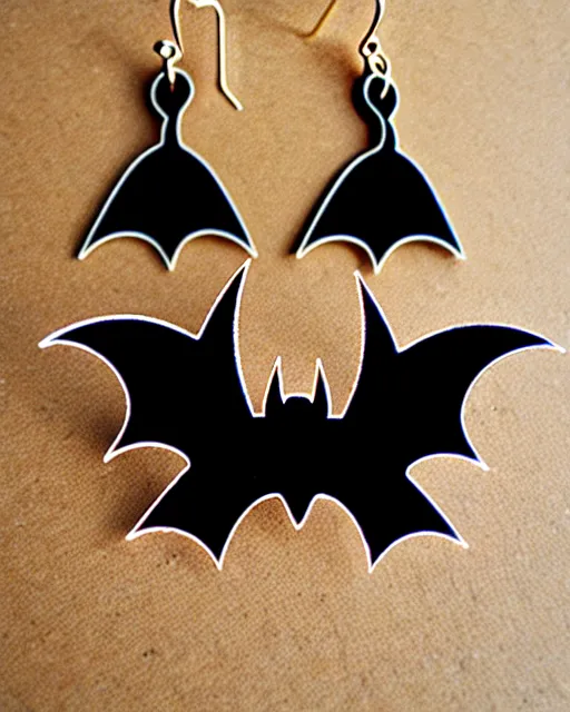 Image similar to spooky bat, 2 d lasercut earrings,