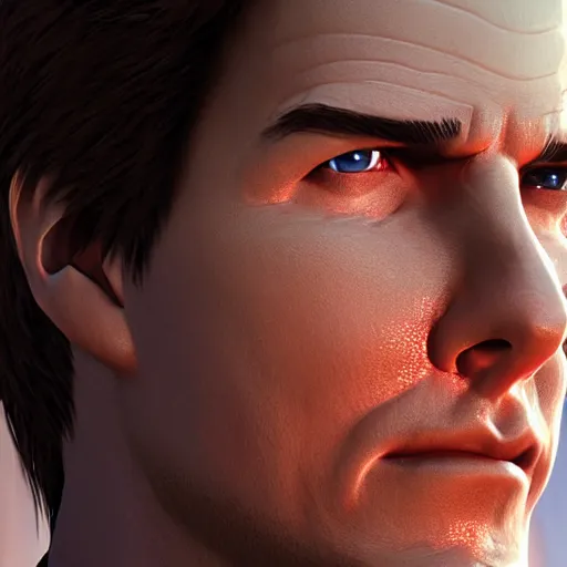 Prompt: Tom Cruise as a Square Enix Villain 2005 JRPG cinema 4d render, Ray tracing reflection, natural lighting, Unreal Engine award winning photography