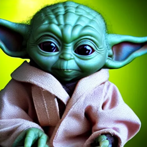 Prompt: super cursed and scary baby Yoda8k, highly detailed, horror