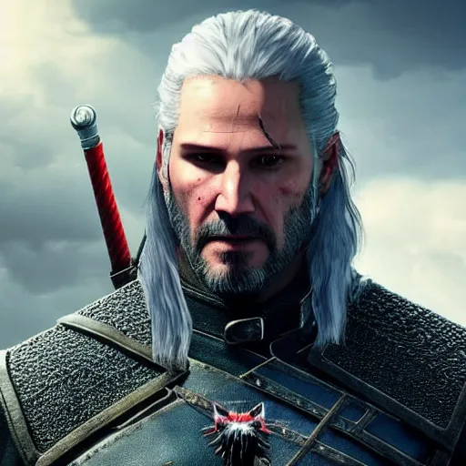 Image similar to Keanu reeves in the Witcher 3 4K detailed super realistic