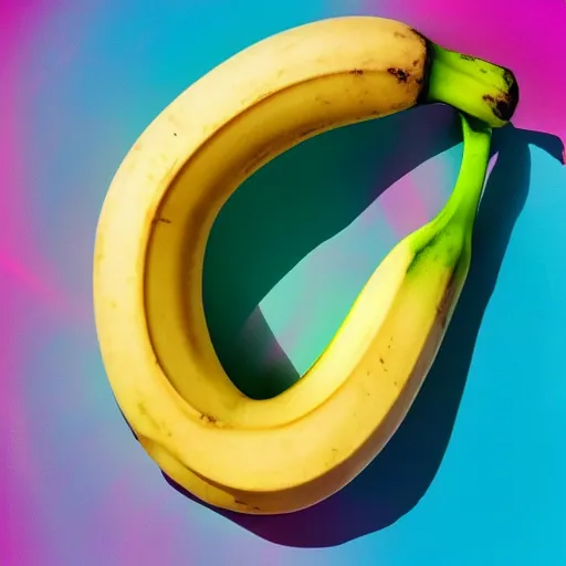 Prompt: banana in water pool vaporwave aesthetic