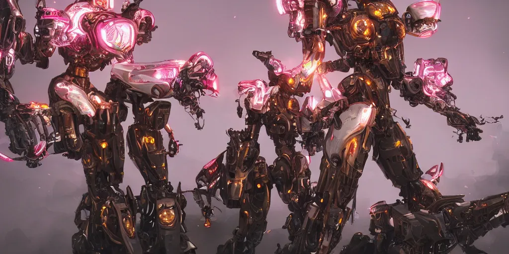 Prompt: a female saints as daffodils made of mecha is flying in the fantasy forest by merriam, daniel, intricate mechanical details, futuristic, 2 k aesthetic, dramatic lighting, concept art, 4 k, 3 d octane render, pink and red colors, provenance, detailed, trending on artstation