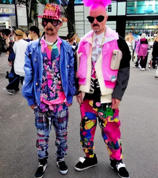 Image similar to walter white!!!, dressed in harajuku style