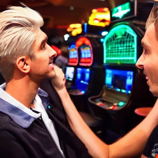 Prompt: gigachad xqc gambling : : realistic : : 1 dslr : : 1 - - quality 2