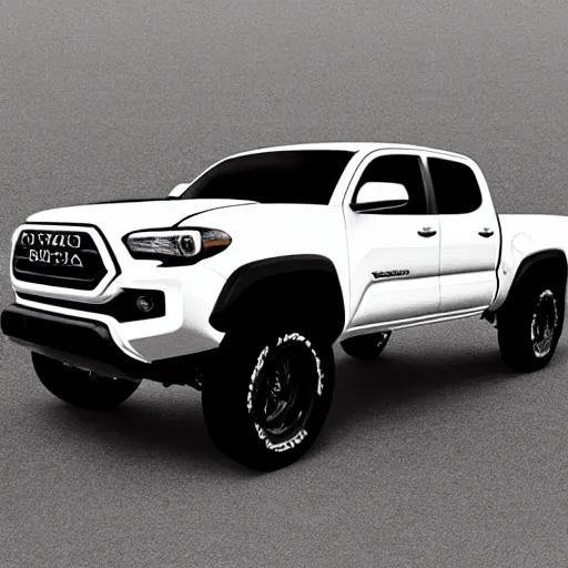 Image similar to “Black and White Illustration of a 2021 Toyota Tacoma TRD Pro”