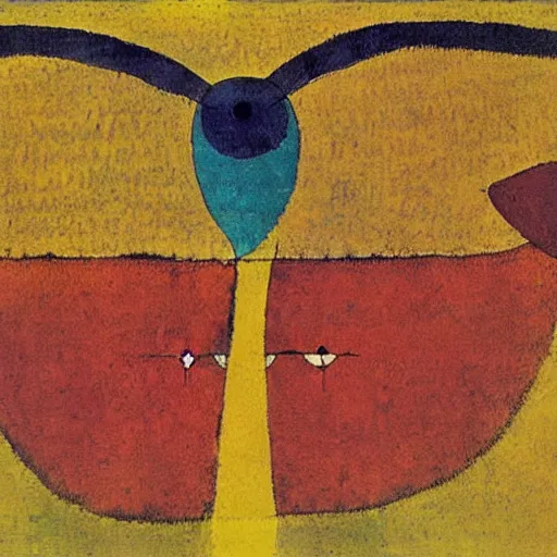 Prompt: a painting of a moth by paul klee, intricate detail