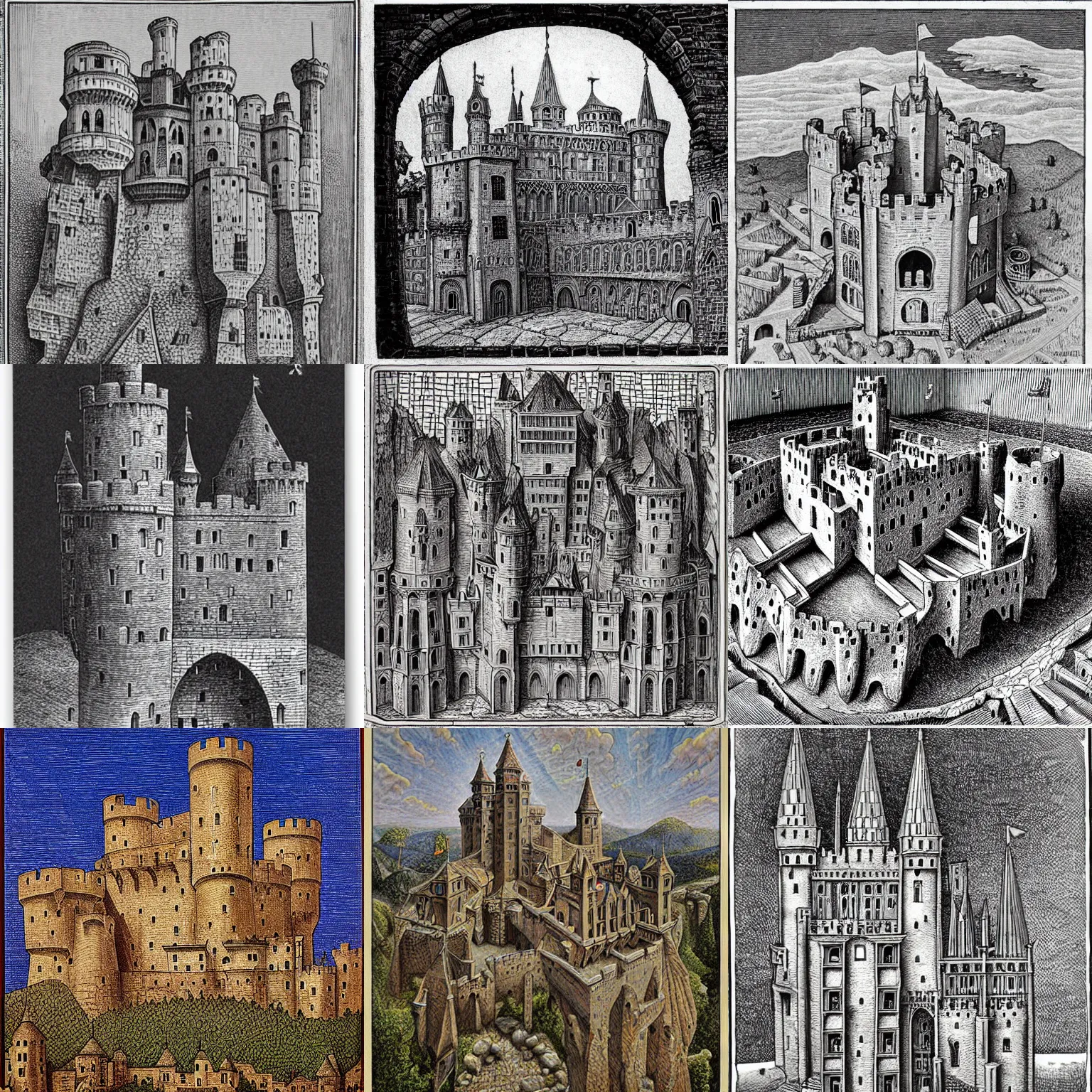 Prompt: medieval castle, by boris diodorov