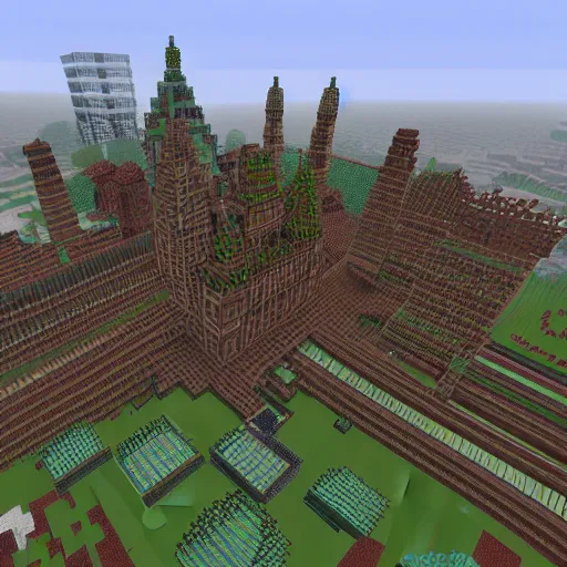 Image similar to central manchester built in minecraft