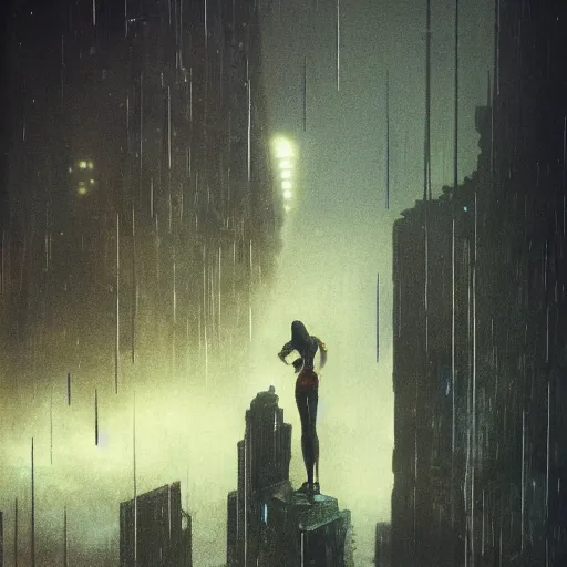 Image similar to movie shot from blade runner, cyberpunk, distopia, distopia megaliths, journey across the urban district | neverland and the gateway between dreams by beksinski, ultra hd rendered