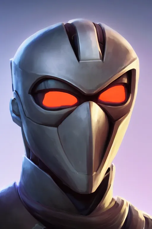 Image similar to epic mask helmet robot ninja portrait stylized as fornite style game design fanart by concept artist gervasio canda, behance hd by jesper ejsing, by rhads, makoto shinkai and lois van baarle, ilya kuvshinov, rossdraws global illumination radiating a glowing aura global illumination ray tracing hdr render in unreal engine 5