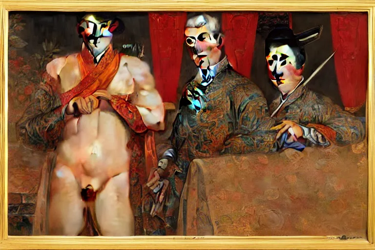 Image similar to ancient tang dynasty, painting by gaston bussiere, craig mullins, j. c. leyendecker, tom of finland