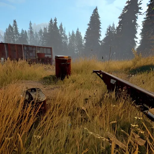 Image similar to a screenshot from the game 'Rust'