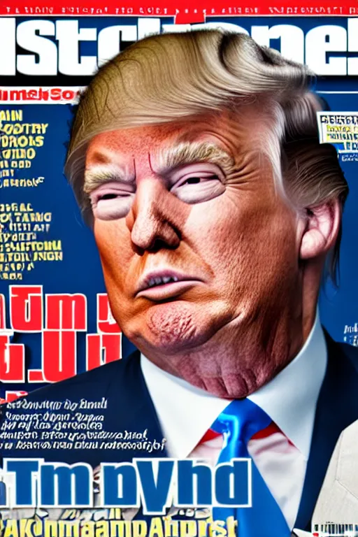 Prompt: donald trump, sports illustrated cover photo, high detail, sharp focus