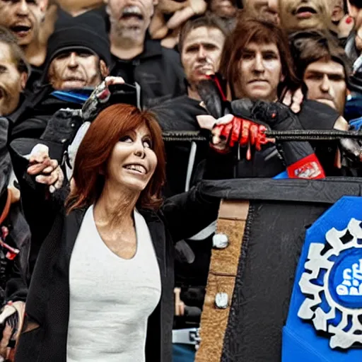 Image similar to Cristina Kirchner in the body of Marcus from Gears 5