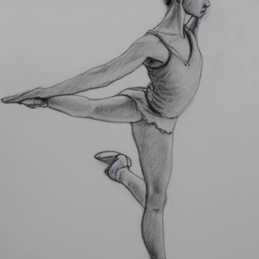 Image similar to ballet dancer pencil sketch