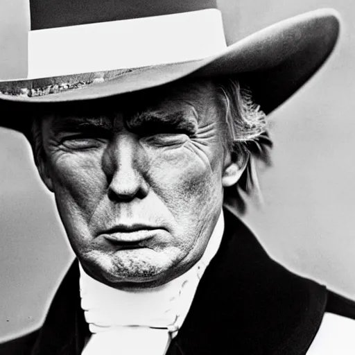 Image similar to an 1 8 0 0 s photo of donald trump playing the role of clint eastwood, squinting at high noon, in the style of a clint eastwood movie, the good, the bad and the ugly, distinguished, clint eastwood, vibe, glory days, mount rushmore, stern, resolve, formal, justice, american flag, independence, patriotism, symmetry, centered, balance