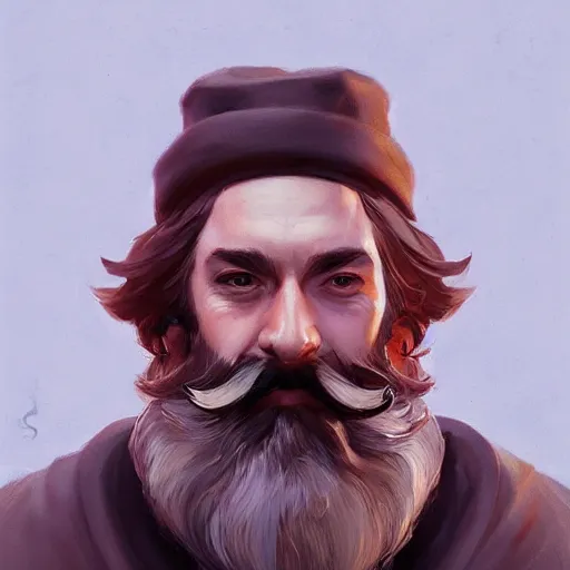 Image similar to a man with a beard is staring at the camera, a character portrait by Mandy Jurgens, cgsociety contest winner, shock art, artstation hq, speedpainting, official art