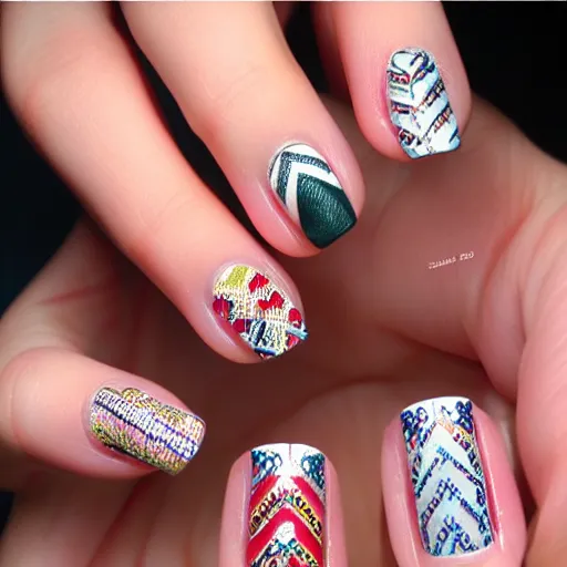 Prompt: art deco nail art