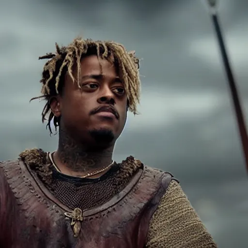 Image similar to juice wrld in Vikings very detailed 4k quality super realistic