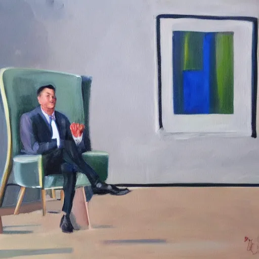 Prompt: painting of a chair, painted by elon musk