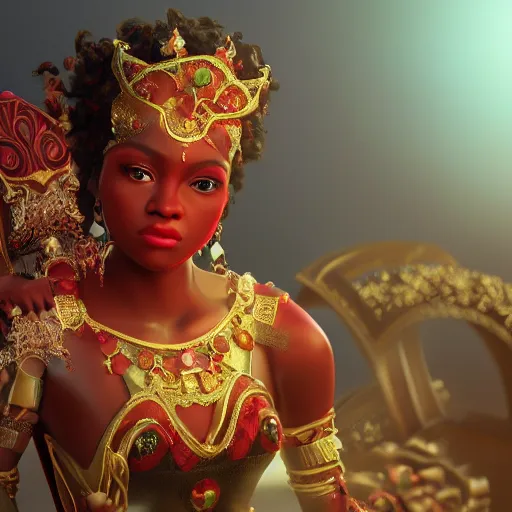 Image similar to wonderful princess of ruby with dark skin, ornate 8 k gorgeous intricate detailed, accent lighting, dramatic light, octane render