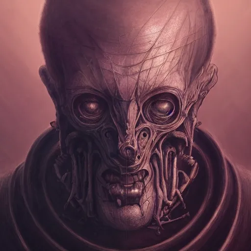 Image similar to a portrait of Mark from the Apple TV show Severance, sci-fi concept art by giger and beksinski and szukalski and wlop and pete mohrbacher, digital art, highly detailed, intricate, horror, sharp focus, Trending on Artstation HQ, deviantart, unreal engine 5, 4K UHD image