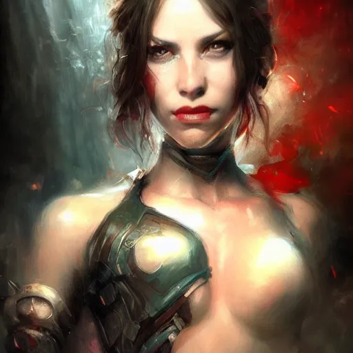 Prompt: a portrait of a character by raymond swanland