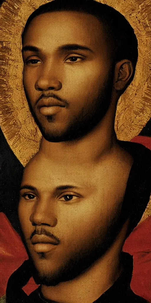 Image similar to renaissance era painting of frank ocean