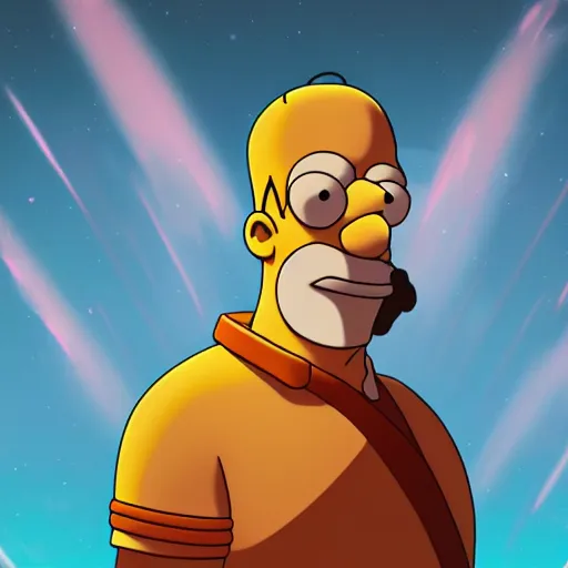 Prompt: Homer as Odysseus, ambient lighting, 4k, anime key visual, lois van baarle, ilya kuvshinov, artstation