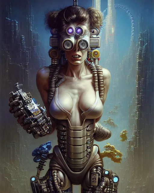 Prompt: kake beckinsale as a cyborg cookie monster fantasy character portrait, ultra realistic, wide angle, intricate details, blade runner artifacts, highly detailed by peter mohrbacher, boris vallejo, hajime sorayama aaron horkey, gaston bussiere, craig mullins