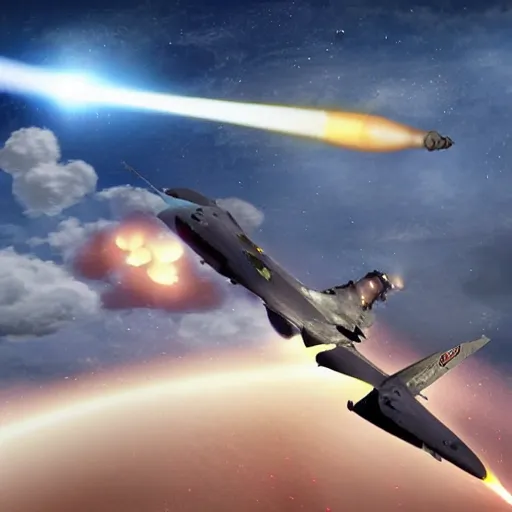 Image similar to a dwarf in a fighter jet firing a sidewinder missile at a dragon, realistic, action, high quality