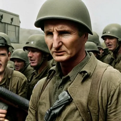 Prompt: Liam Neeson starring in Saving Private Ryan