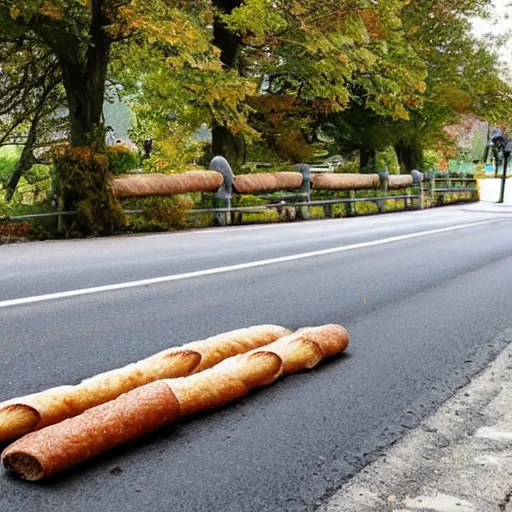 Image similar to Road covered in baguettes