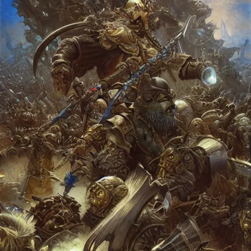 Prompt: art by donato giancola and bayard wu and gustav moreau and wayne barlowe, a fantasy cinematic shot of a dwarf berserker, fighting a horde of huge rats, warhammer, dnd, fighting monsters,