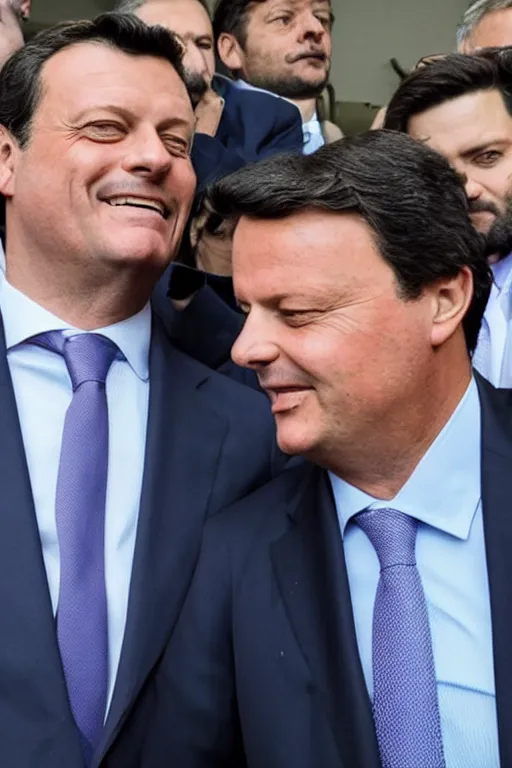 Prompt: matteo renzi backstabs carlo calenda