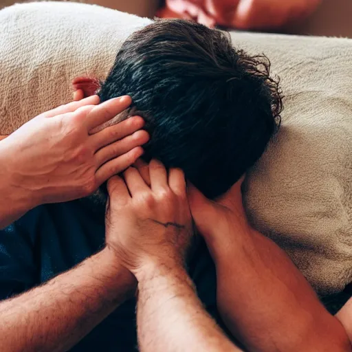 Image similar to man getting his armpits tickled by another man