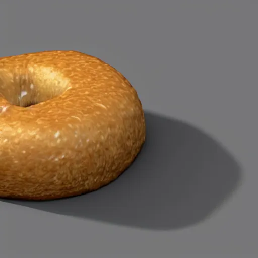 Prompt: 3D model of bagel in the style of Ian