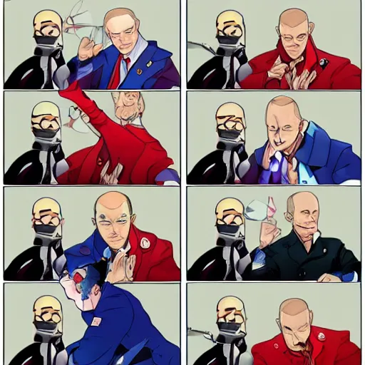 Prompt: Putin as Jojo character