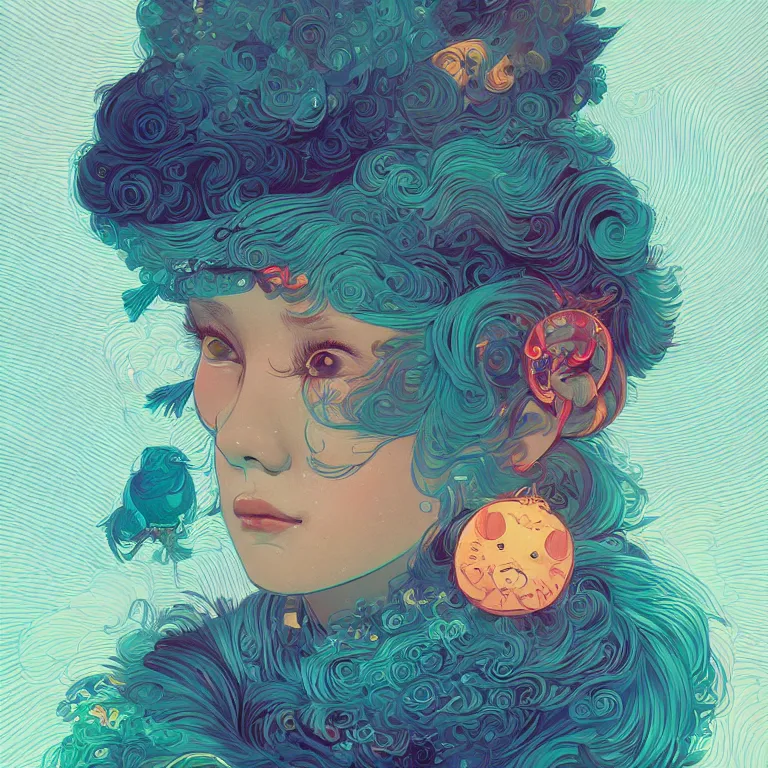 Prompt: Adorably cute portrait, artstation winner by Victo Ngai, Kilian Eng and by Jake Parker, swirly vibrant color lines, winning-award masterpiece, fantastically gaudy, aesthetic octane render, 8K HD Resolution