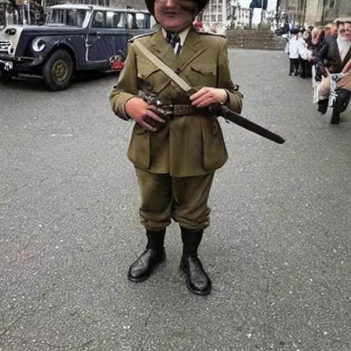 Image similar to cat dressed like british ww 2 soldier