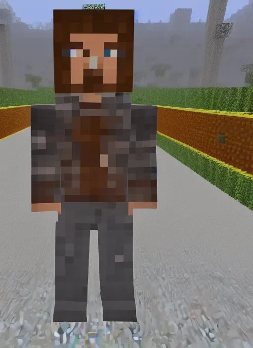 Prompt: anton chigurh in minecraft