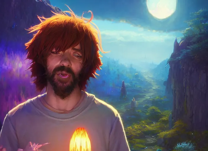 Image similar to highly detailed portrait of shaggy, in no game no life, stephen bliss, 8 k, unreal engine, fantasy art by greg rutkowski, loish, rhads, ferdinand knab, makoto shinkai and lois van baarle, ilya kuvshinov, rossdraws, tom bagshaw, global illumination, radiant light, detailed and intricate environment